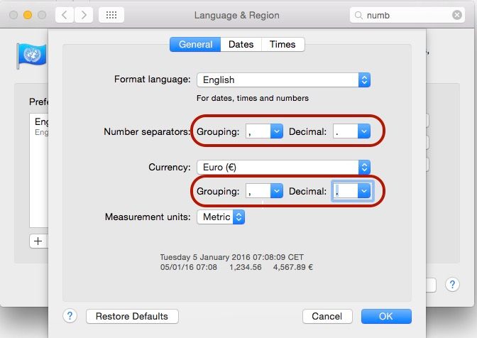 Change Decimal Comma To Dot In Excel Mac